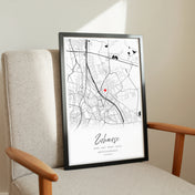 Zuhause Karte Poster Personalisiert