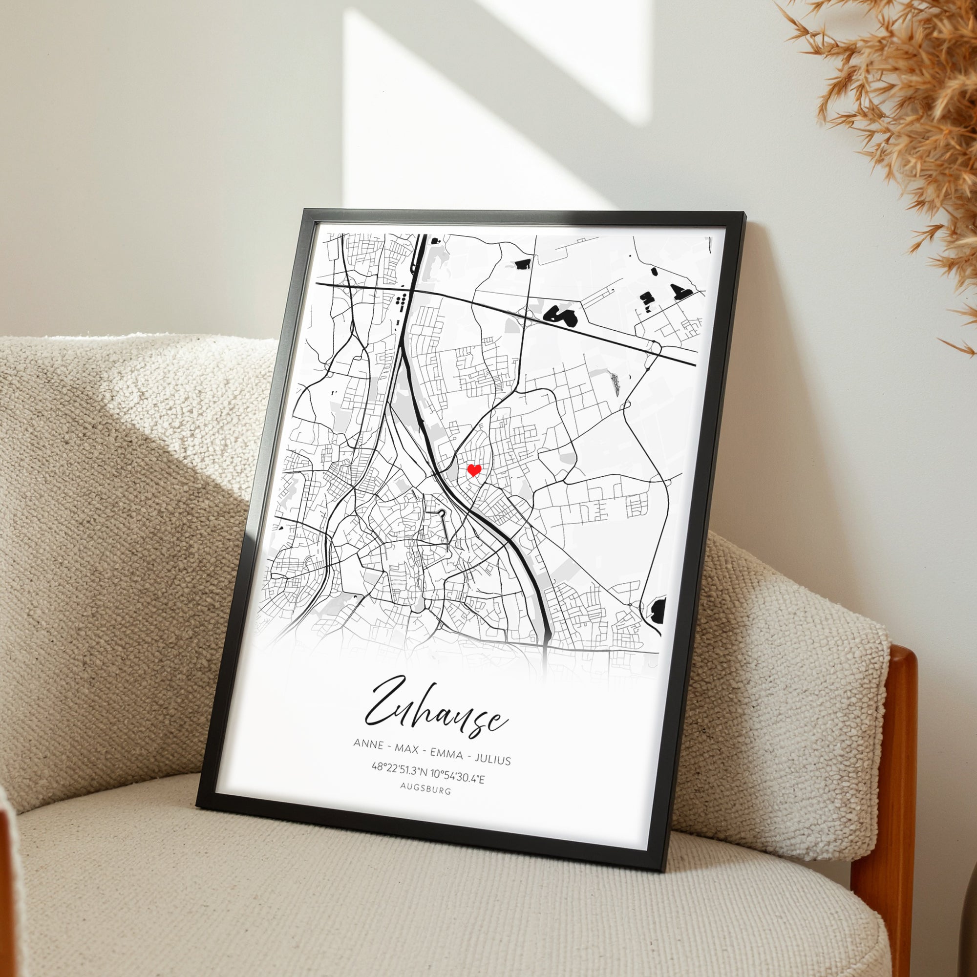 Zuhause Karte Poster Personalisiert