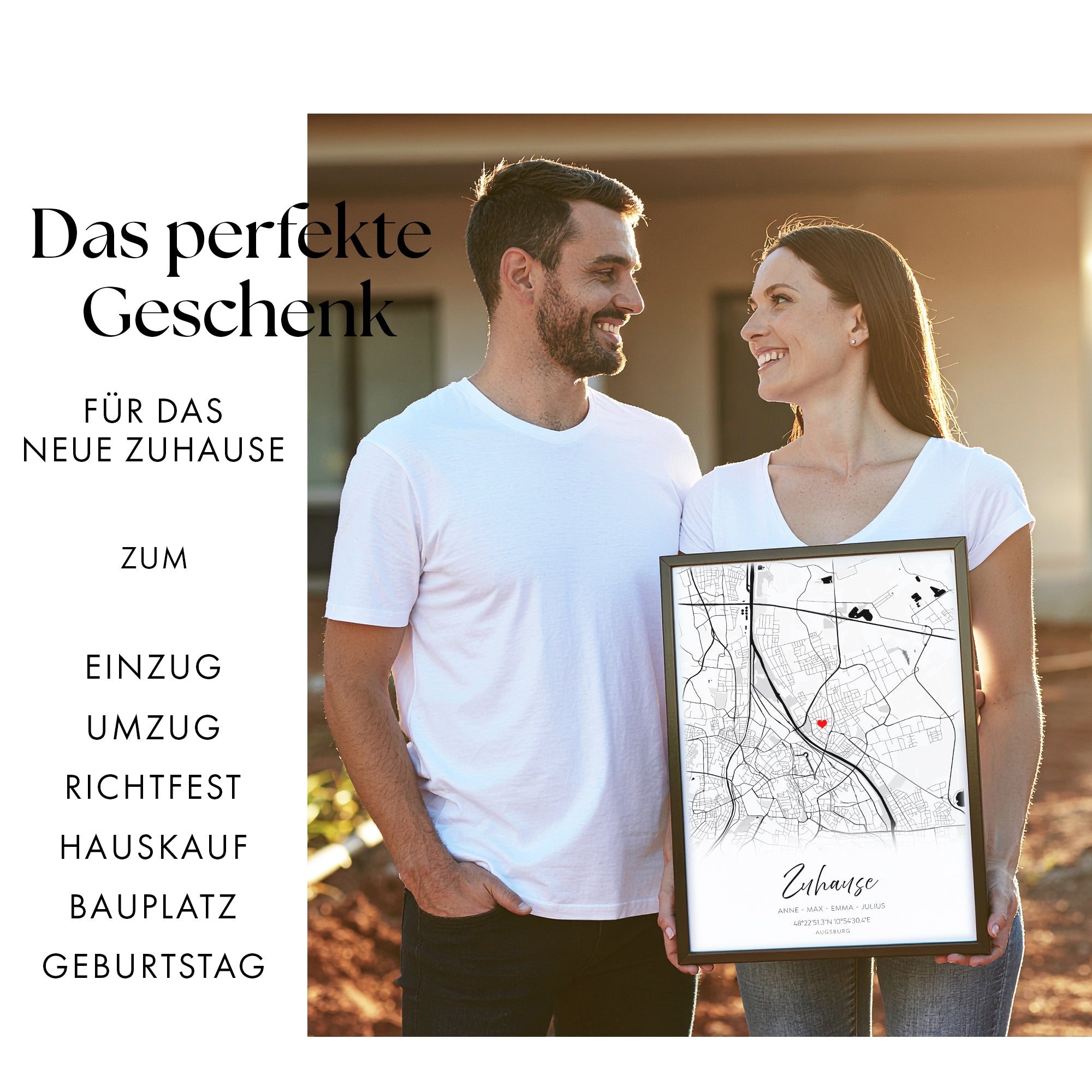 Zuhause Karte Poster Personalisiert