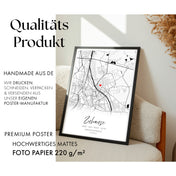 Zuhause Karte Poster Personalisiert