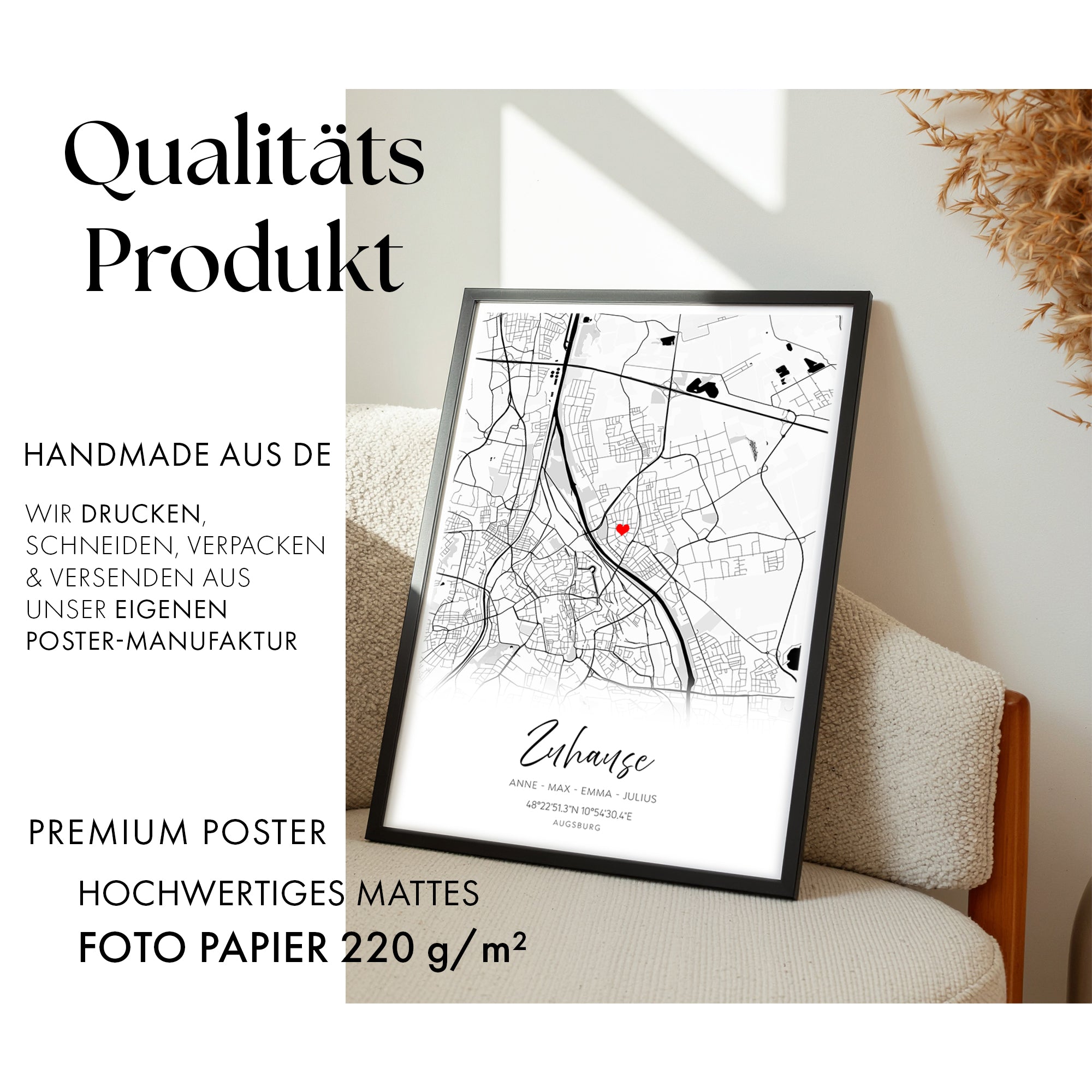 Zuhause Karte Poster Personalisiert
