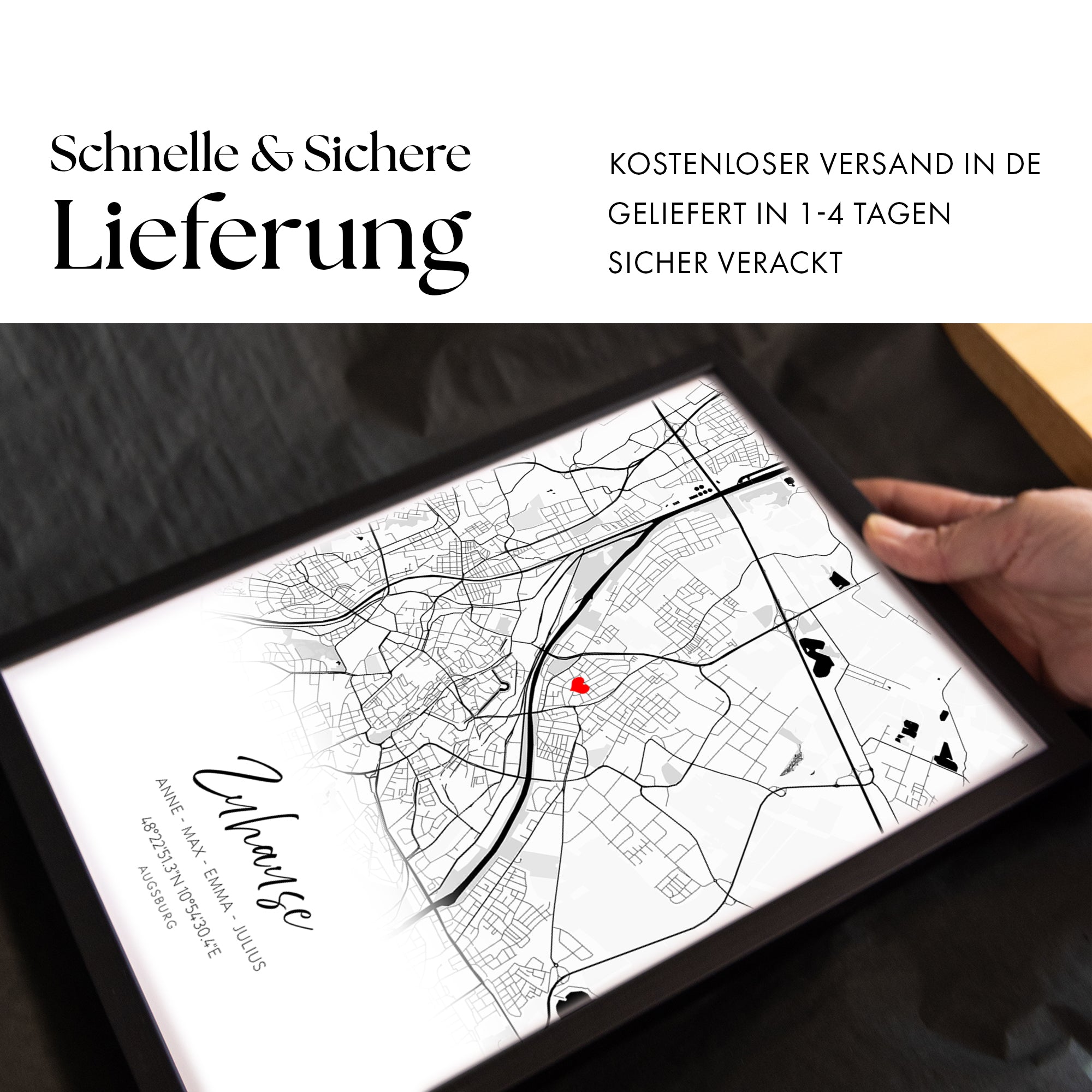 Zuhause Karte Poster Personalisiert