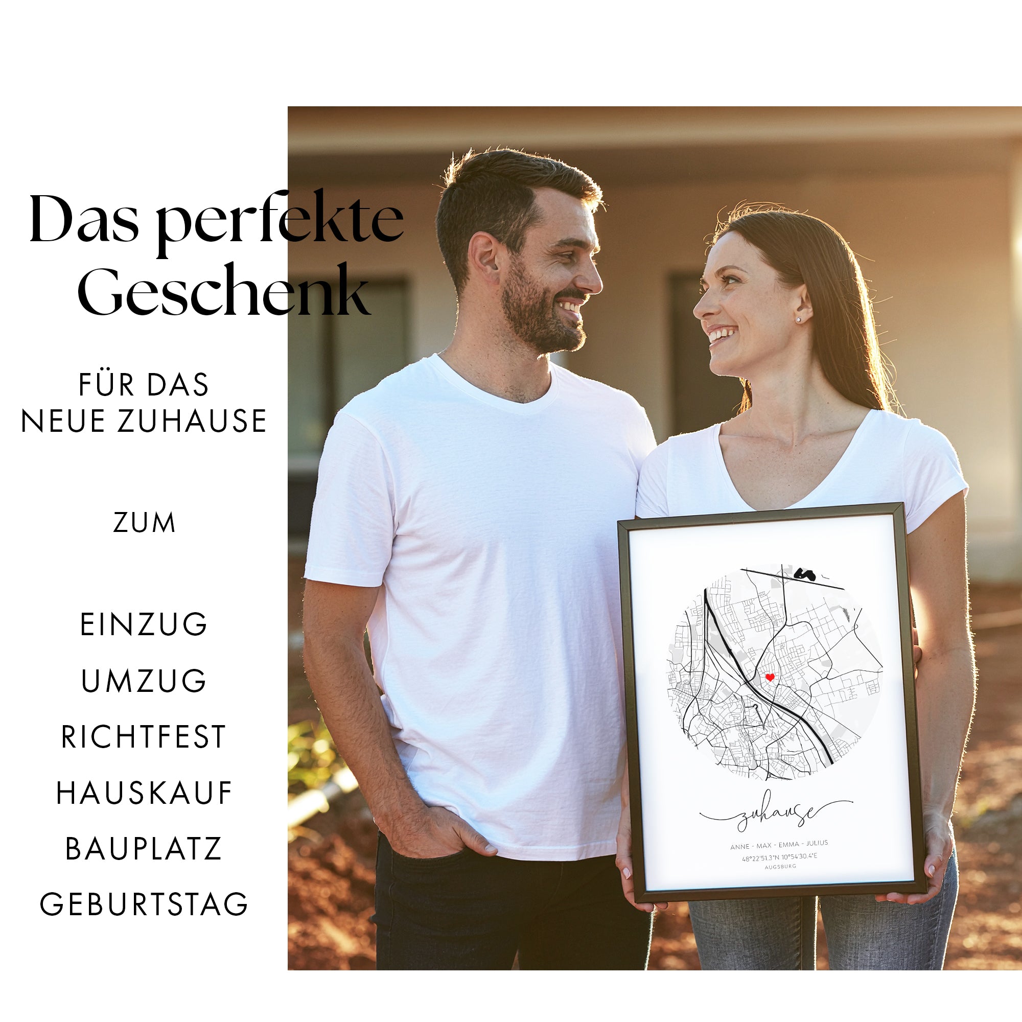 Zuhause Rund Poster - Einzugsgeschenk