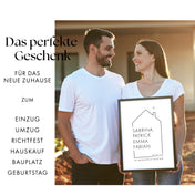 Koordinaten Haus - Familienposter Personalisiert