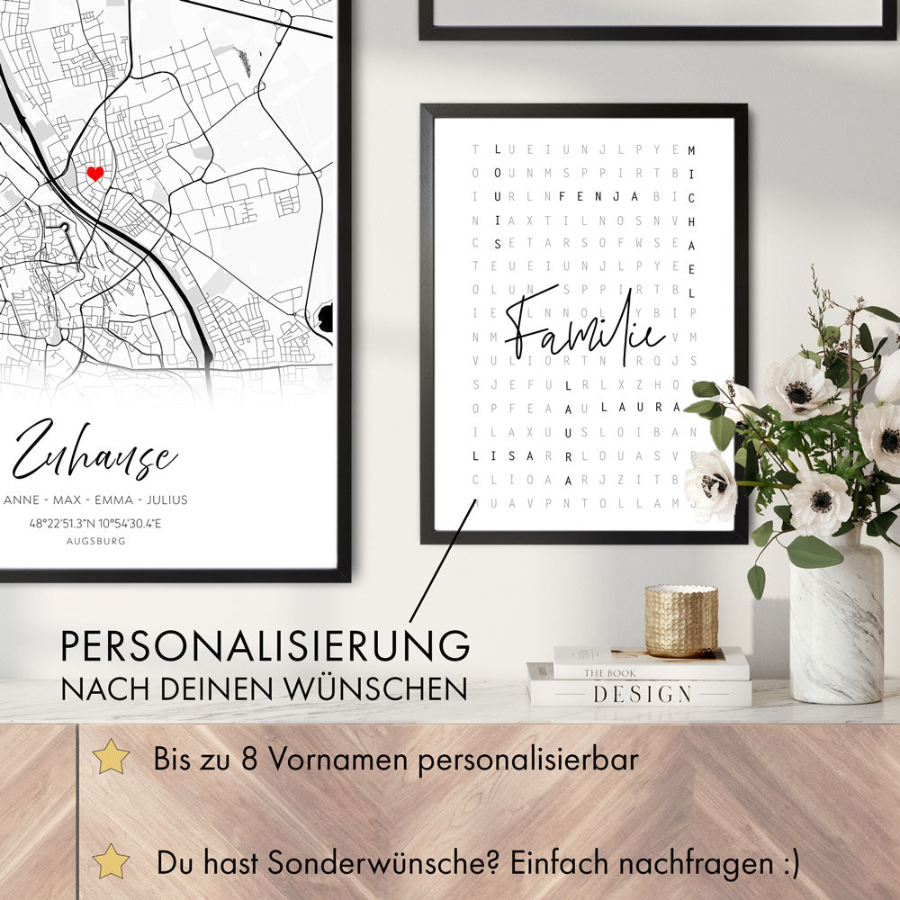 Kreuzwort #3 - Familien Poster Personalisiert