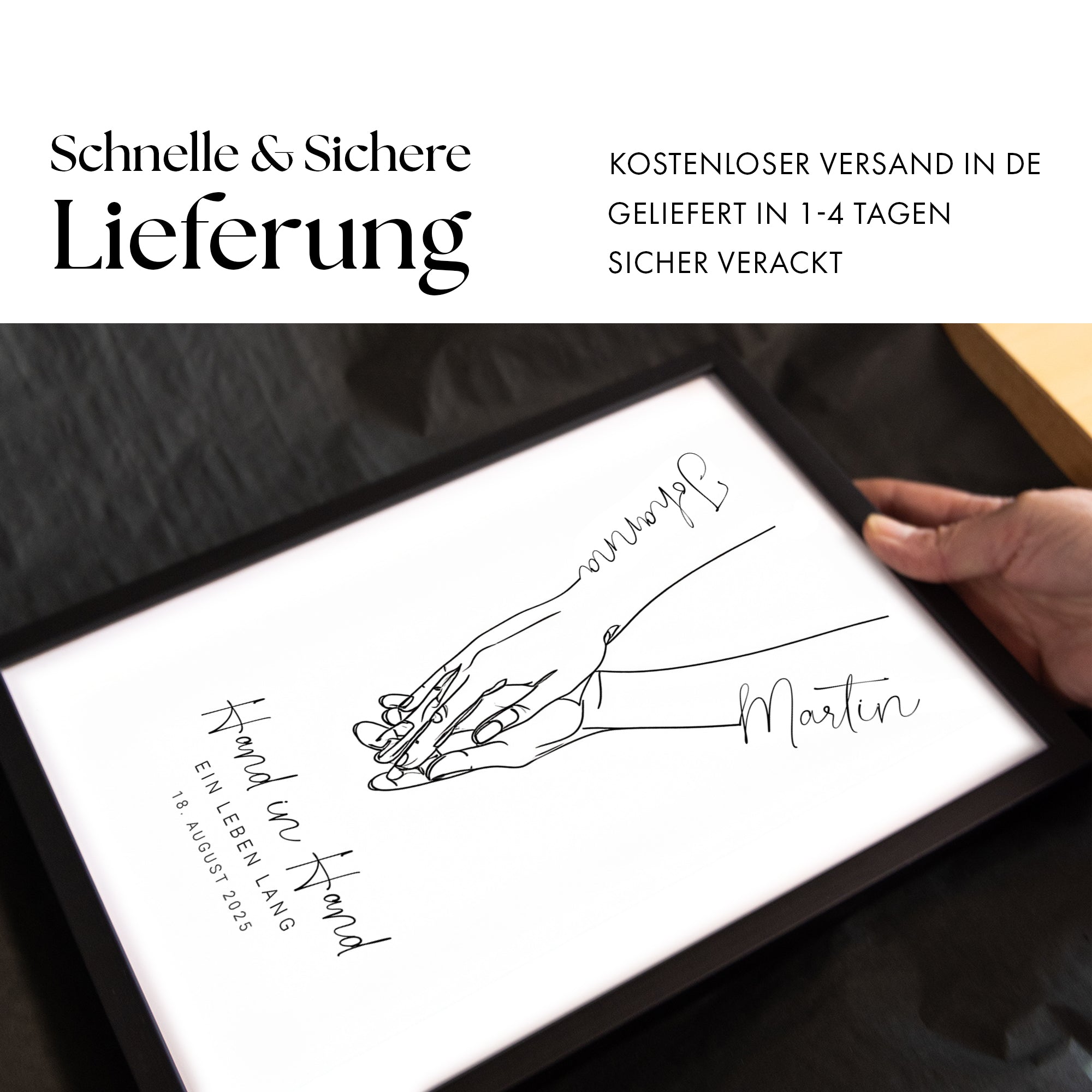 Hände zum Jahrestag Personalisiert