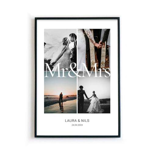 Mr & Mrs Poster Personalisiert Geschenk zur Hochzeit, Jahrestag, Valentinstag, Geburtstag