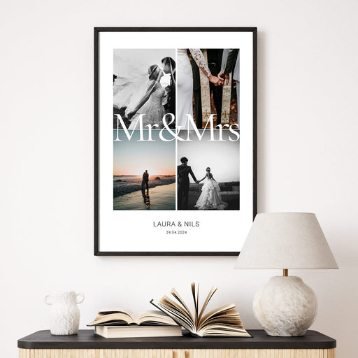 Mr & Mrs Poster Personalisiert Geschenk zur Hochzeit, Jahrestag, Valentinstag, Geburtstag