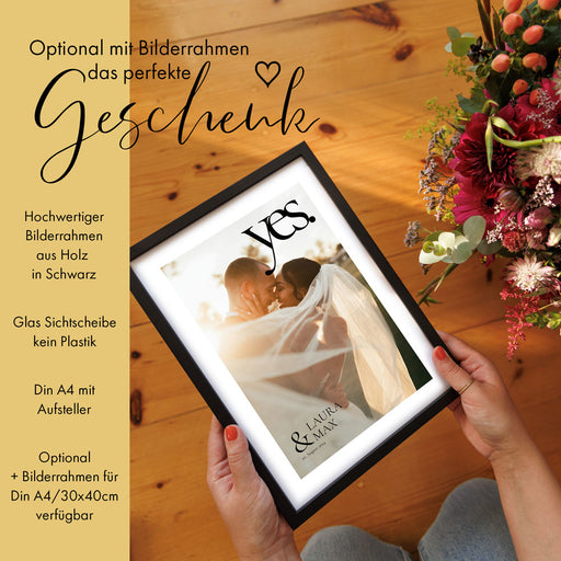 yes zur Hochzeit Bild mit Foto Personalisiert