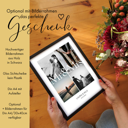 Mr & Mrs Poster Personalisiert Geschenk zur Hochzeit, Jahrestag, Valentinstag, Geburtstag