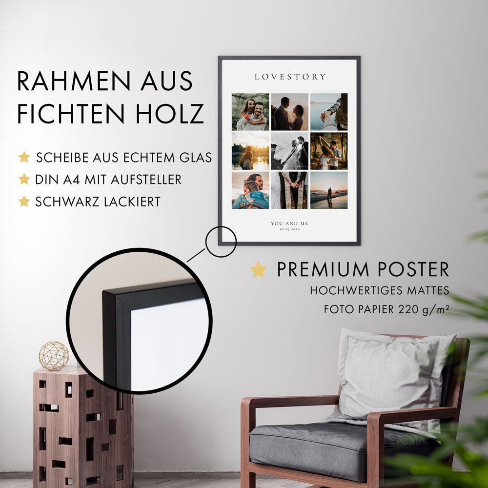 Collage Bild Lovestory Foto Collage - Personalisiert mit euren eigenen Bildern ...