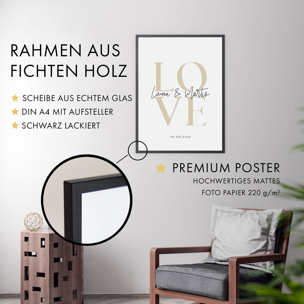 Liebe Bild - Geschenk Personalisiert