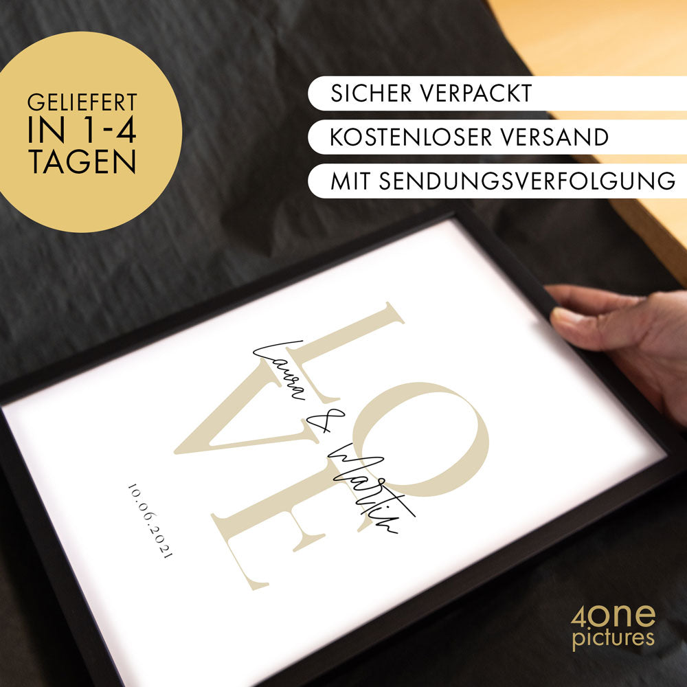 Liebe Bild - Geschenk Personalisiert