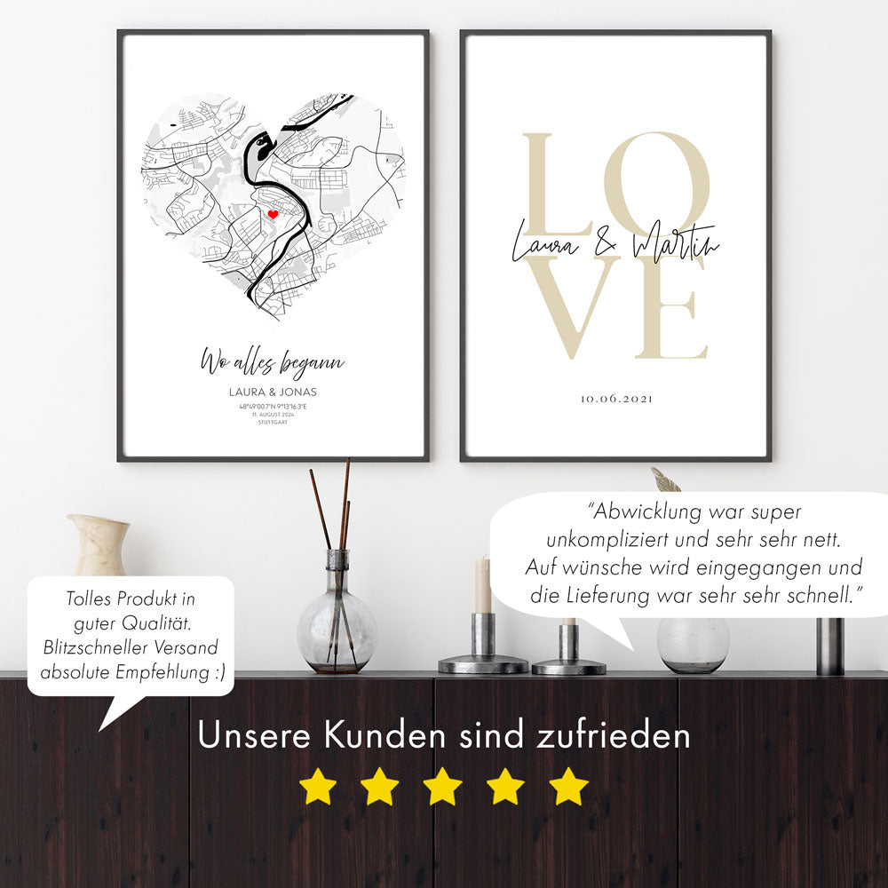 Liebe Bild - Geschenk Personalisiert
