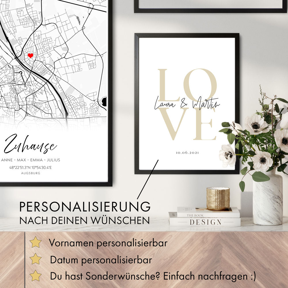 Liebe Bild - Geschenk Personalisiert