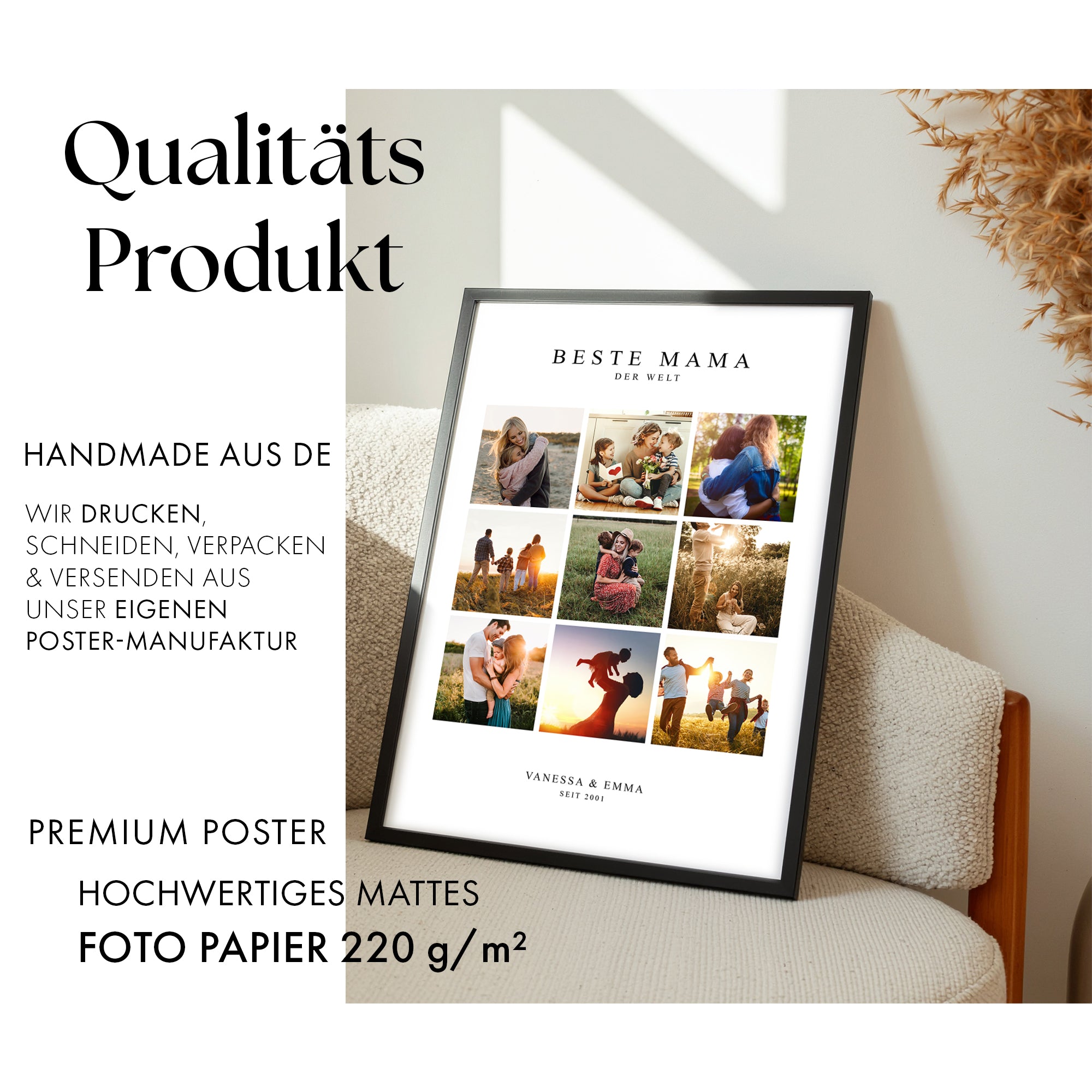 Beste Mama Collage mit Fotos & Namen personalisiert