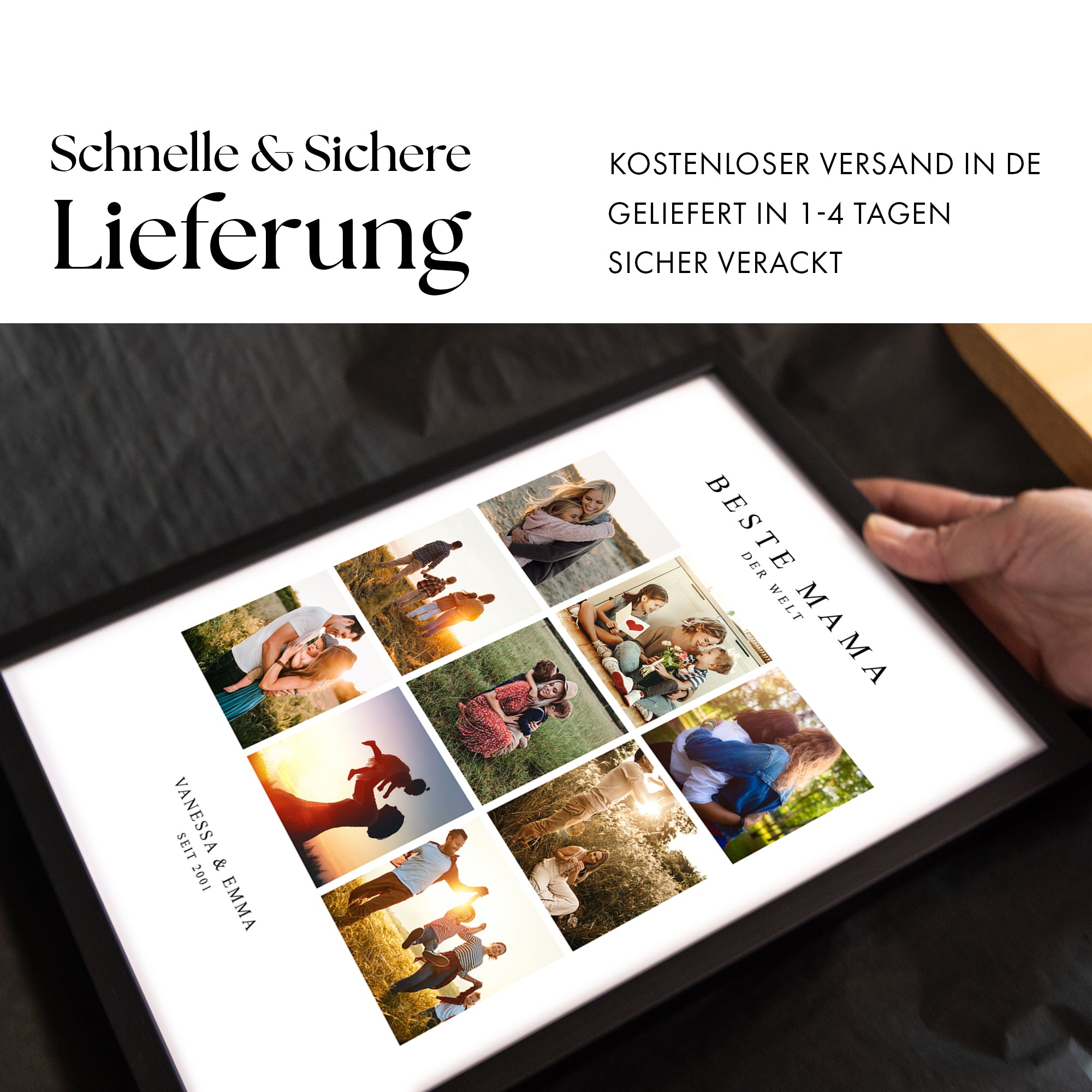 Beste Mama Collage mit Fotos & Namen personalisiert