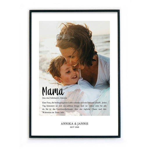 Definition Mama Poster mit Foto