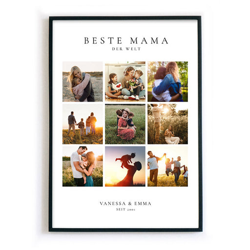 Beste Mama Collage mit Fotos & Namen personalisiert