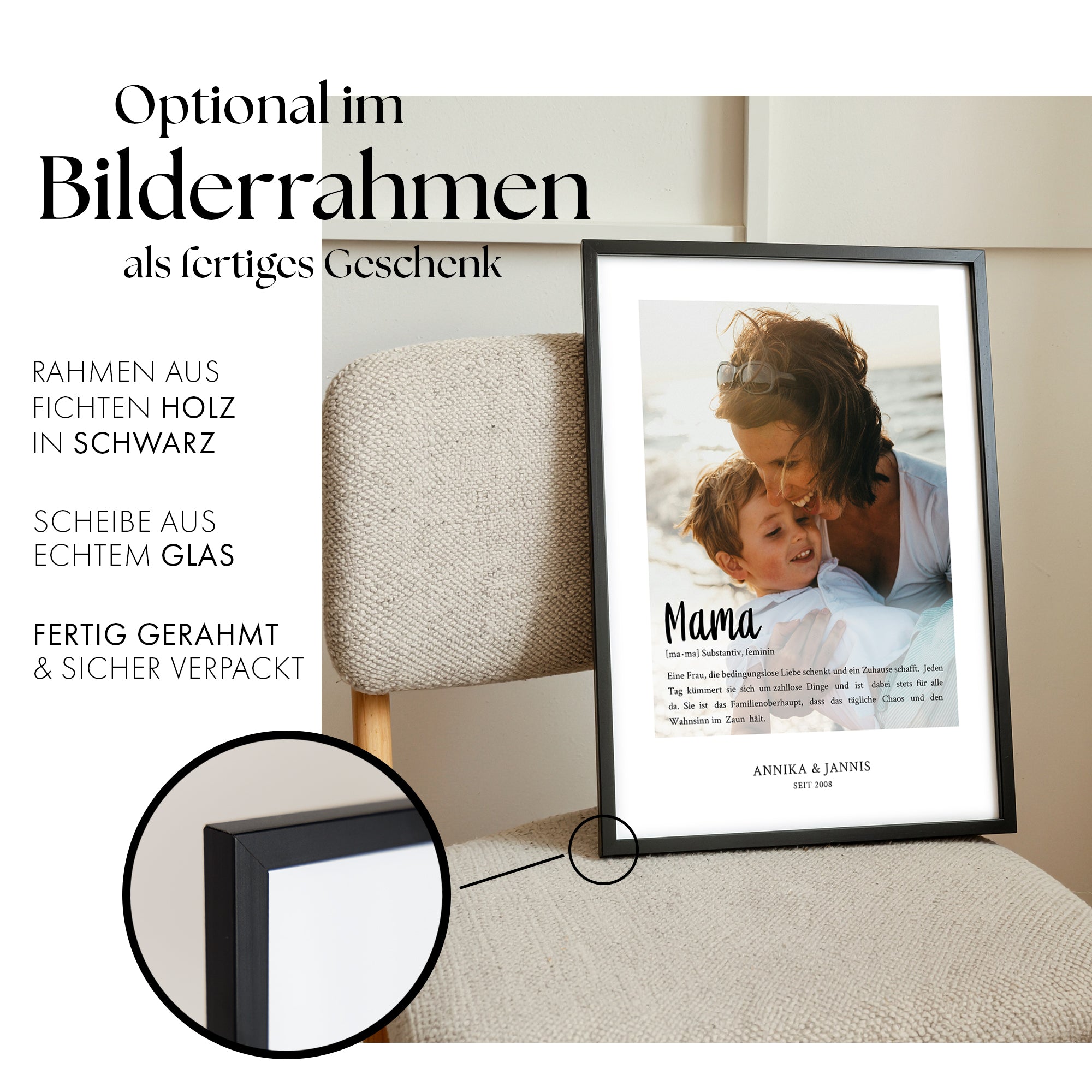 Definition Mama Poster mit Foto