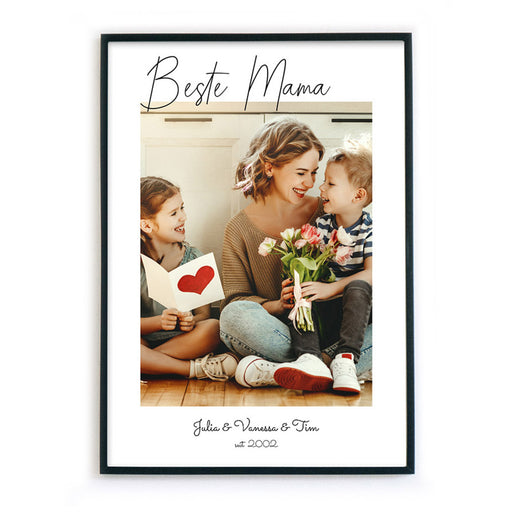 Beste Mama Bild mit Foto & Namen personalisiert