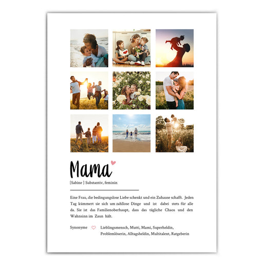 Definition Mama mit Fotos  - 9er Collage