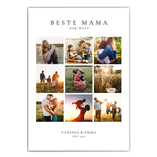 Beste Mama Collage mit Fotos & Namen personalisiert