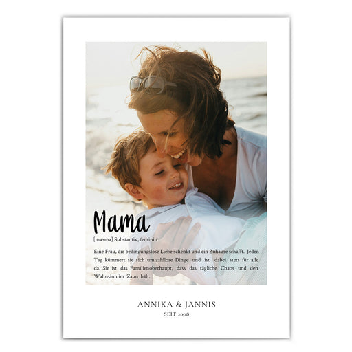 Definition Mama Poster mit Foto