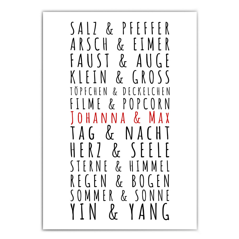 Paare Poster Personalisiert