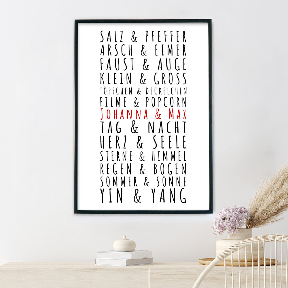 Paare Poster Personalisiert