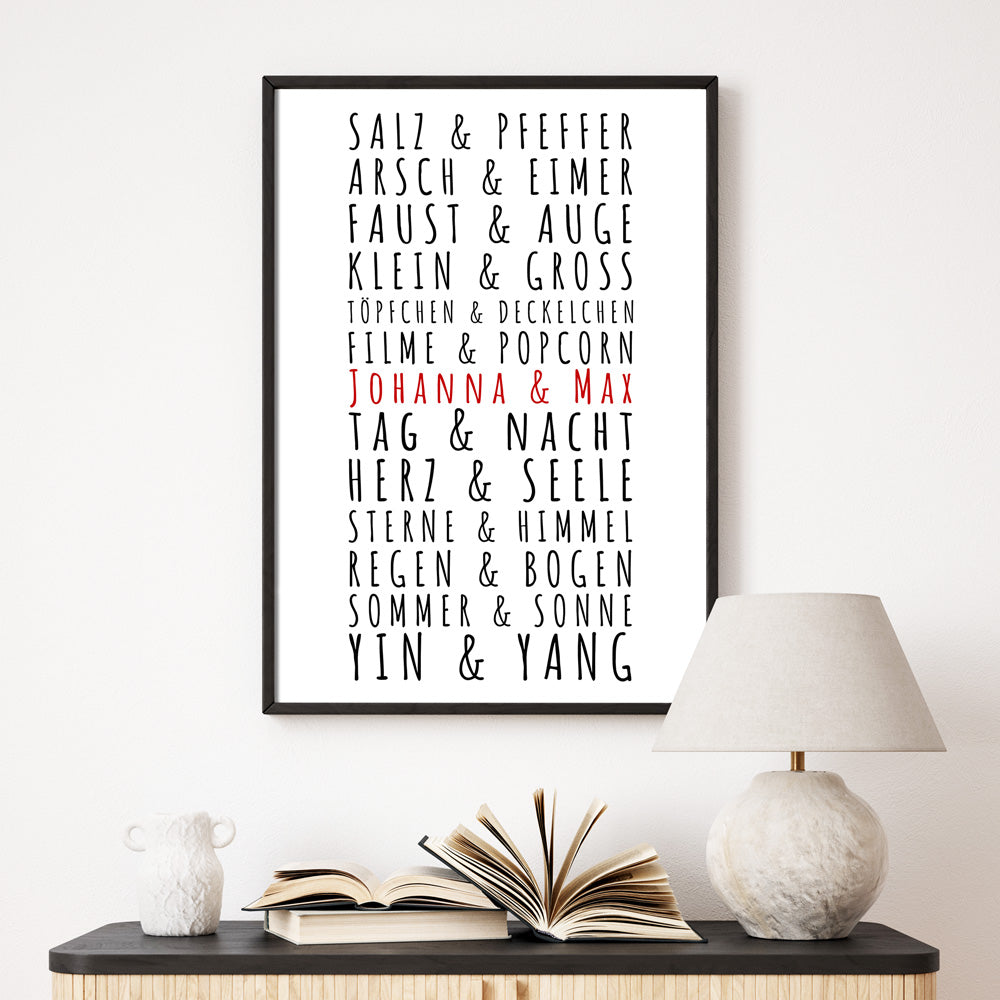 Paare Poster Personalisiert