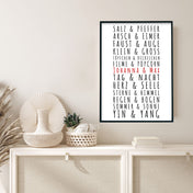 Paare Poster Personalisiert