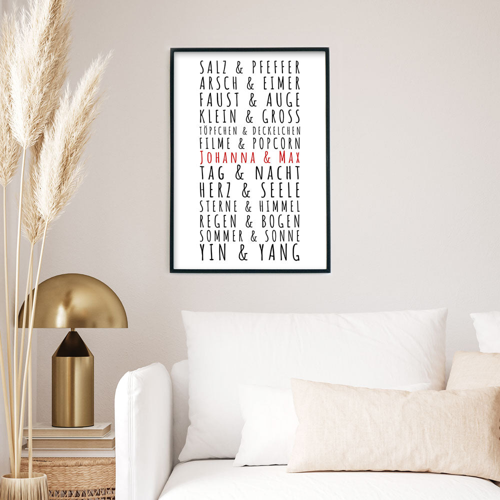 Paare Poster Personalisiert