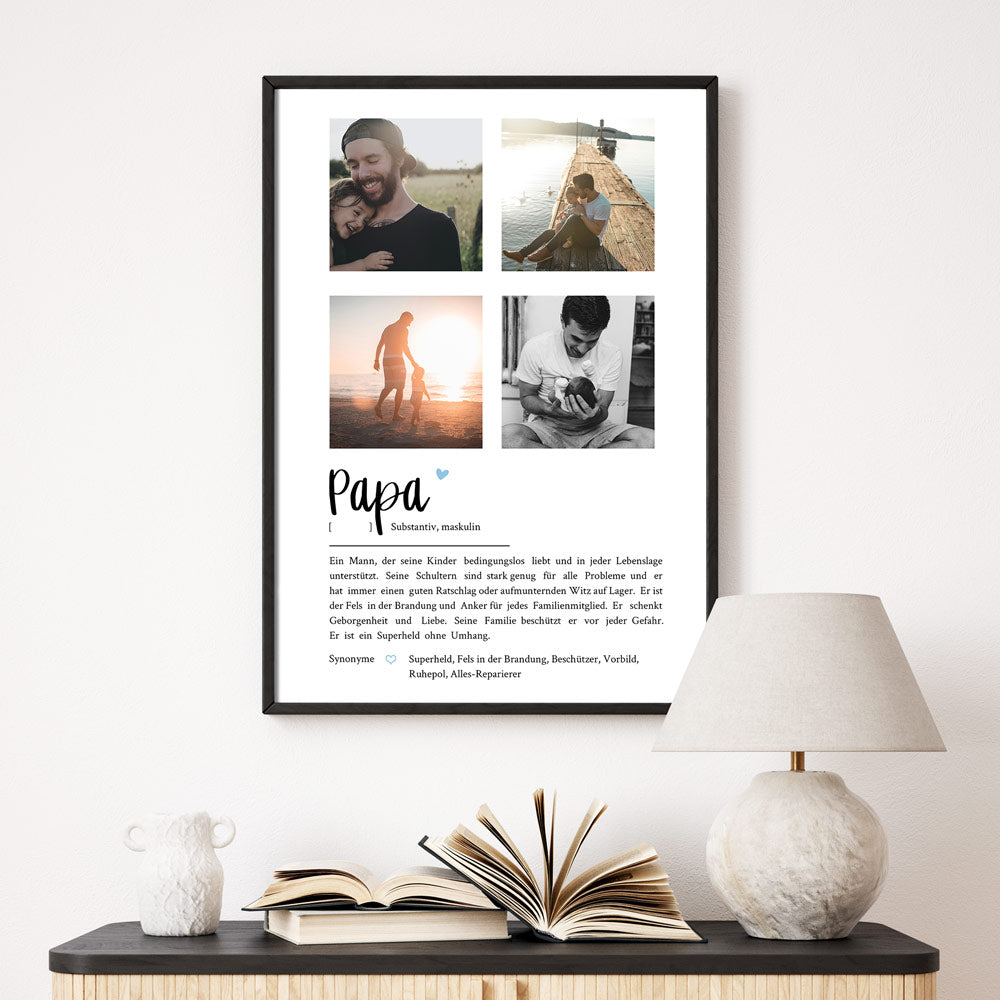 Definition Papa mit Foto Collage - Personalisiert