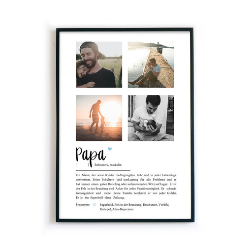 Definition Papa mit Foto Collage - Personalisiert