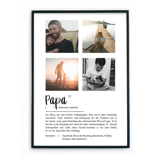 Definition Papa mit Foto Collage - Personalisiert