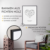 Herz Poster - Namen & Datum Personalisiert