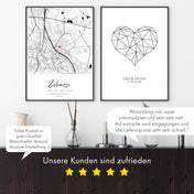 Herz Poster - Namen & Datum Personalisiert