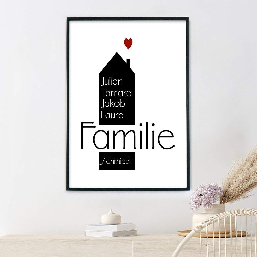 Haus mit Herz Familienposter