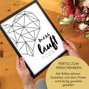Du & Ich Läuft Herz | Paar Poster