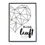 Du & Ich Läuft Herz | Paar Poster