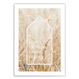 BOHO Gräser Haus Bild Personalisiert