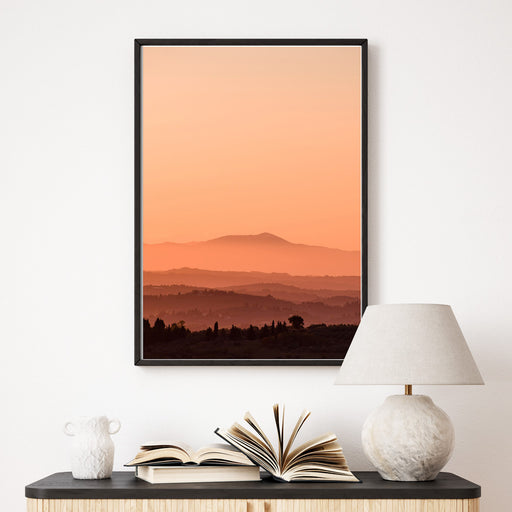 Roter Sonnenuntergang in Italien Poster