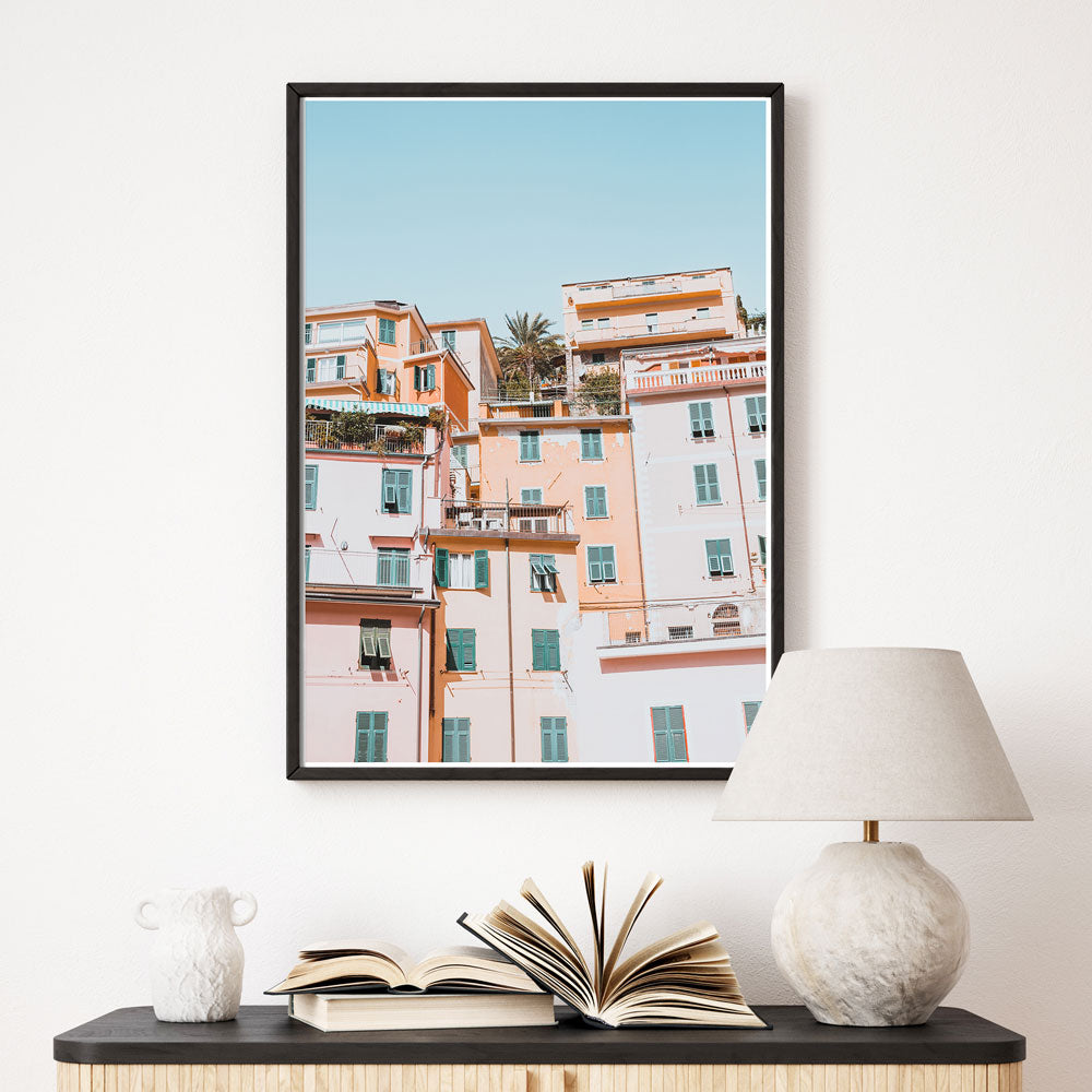 Pastellfarben Häuser - Italien Poster