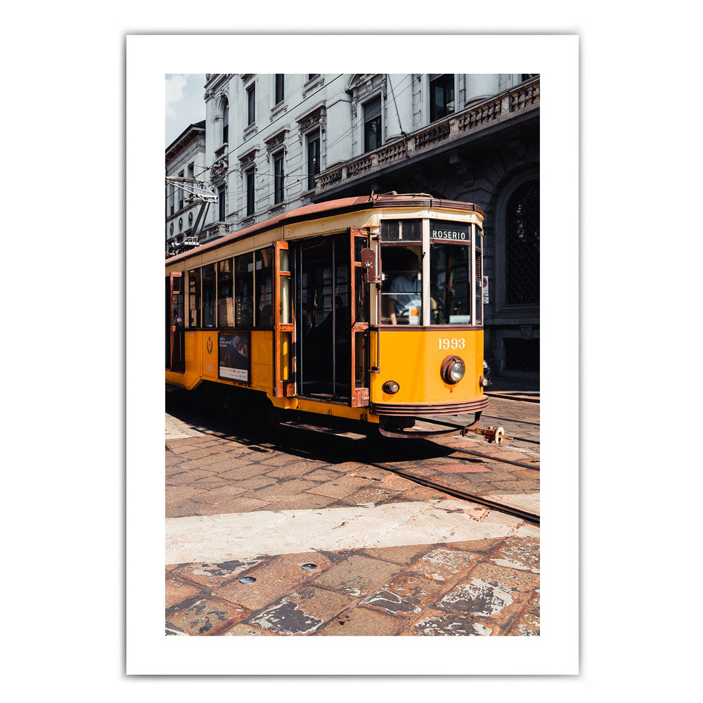Gelbe Straßenbahn - Italien Poster
