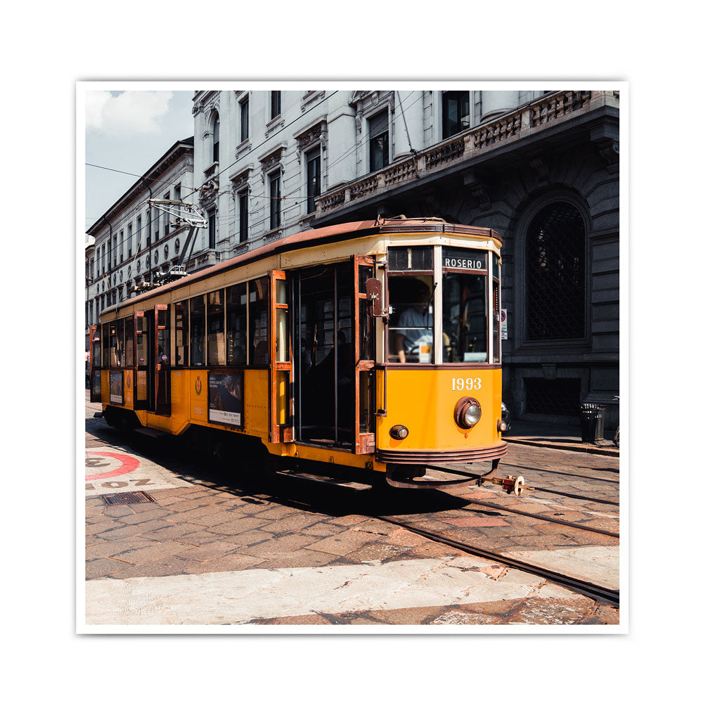 Gelbe Straßenbahn - Italien Poster