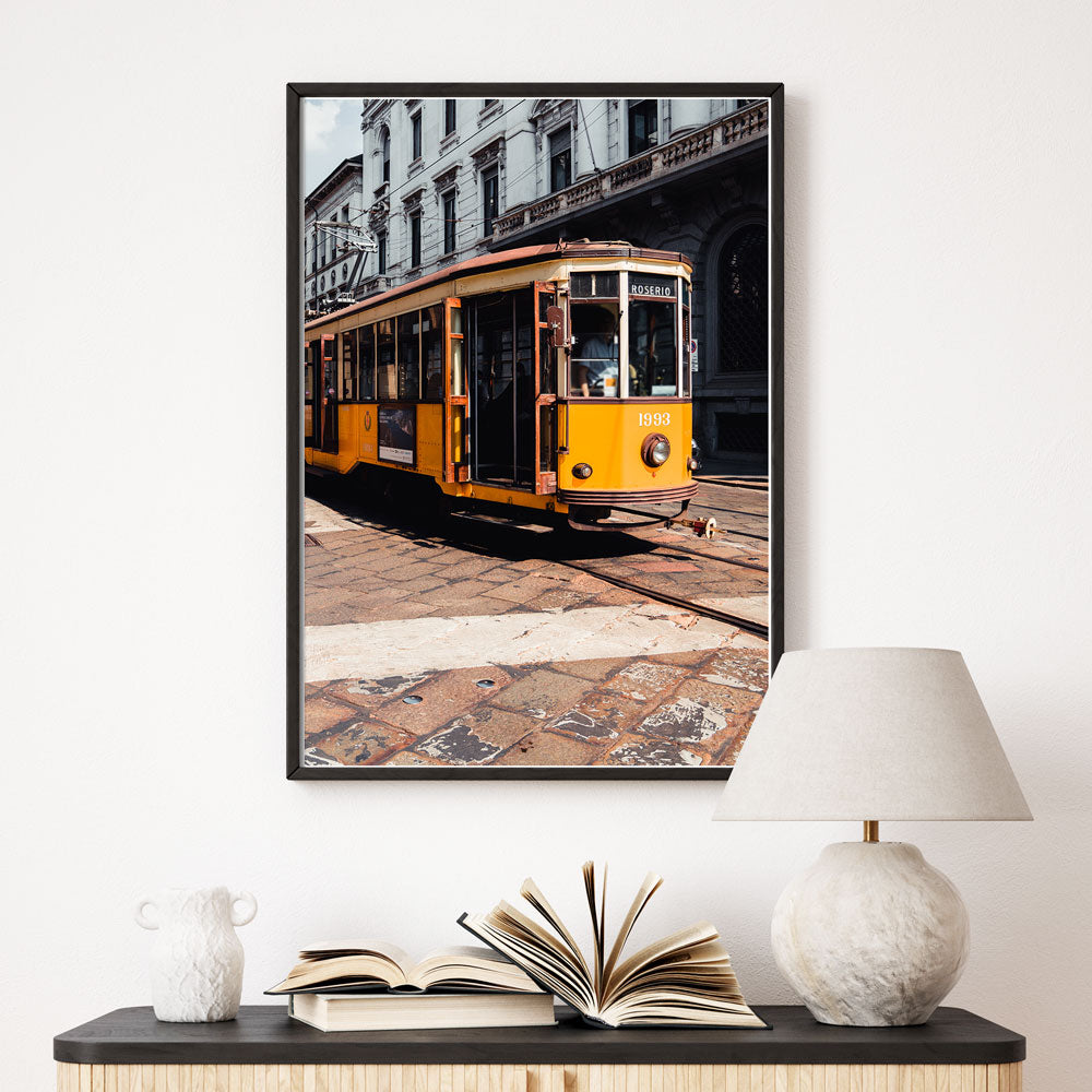 Gelbe Straßenbahn - Italien Poster