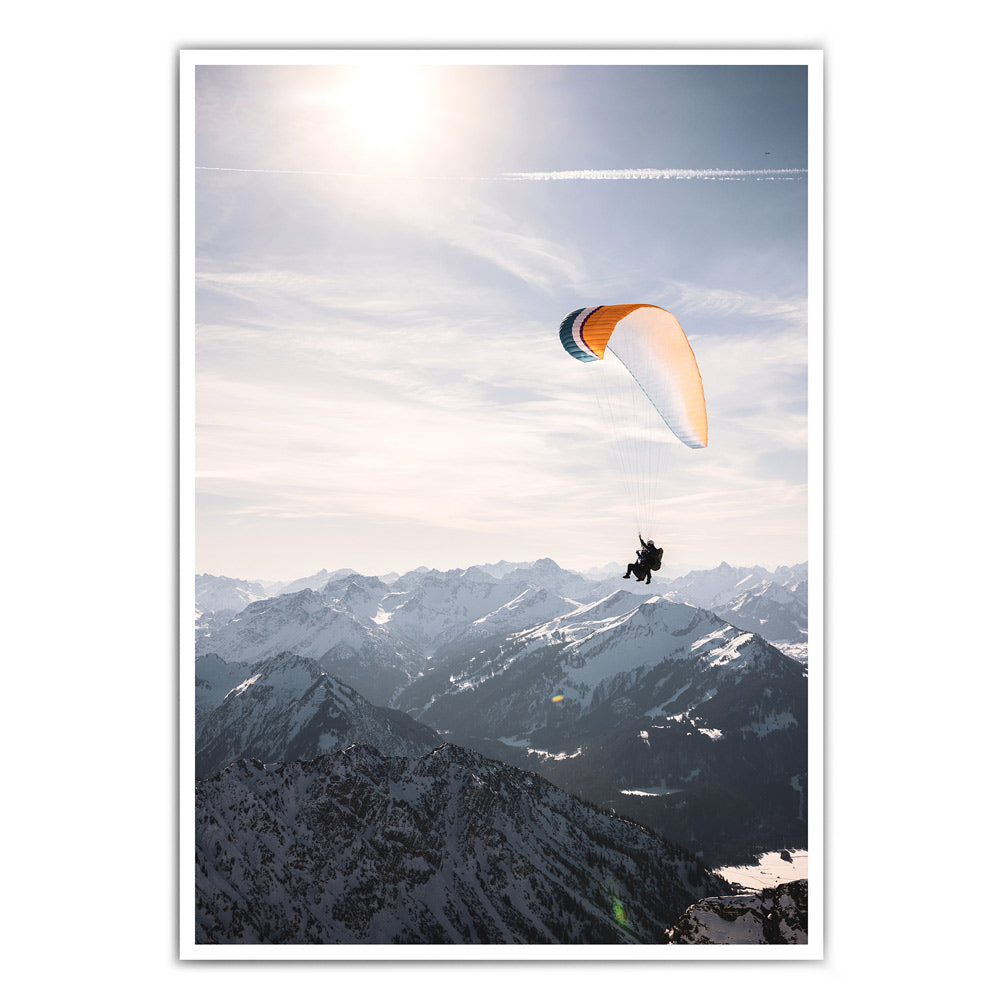 Paragliding im Sonnenuntergang Poster