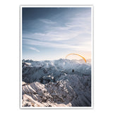 Flug über die Berge Poster