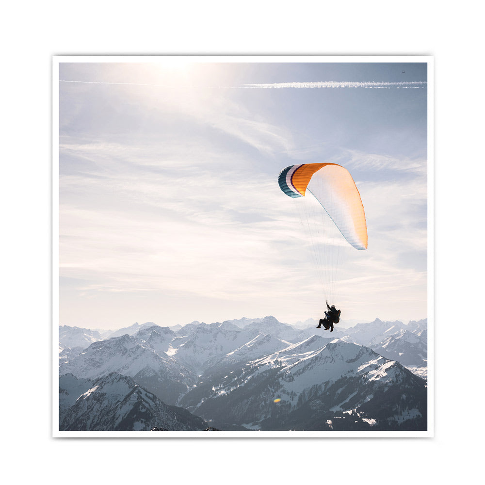 Paragliding im Sonnenuntergang Poster